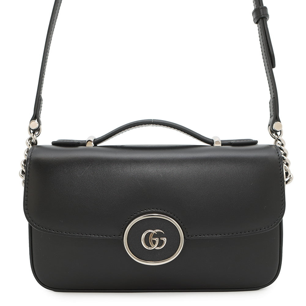 GUCCI ?Petit GGShoulder Black739722 Leather Size Mini