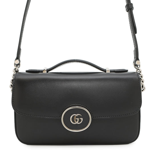 GUCCI ?Petit GGShoulder Black739722 Leather Size Mini
