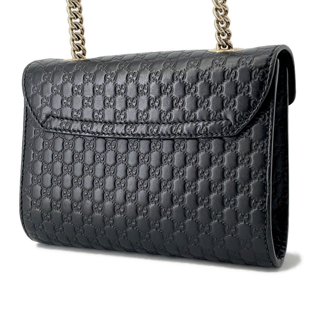 GUCCI ?Emily ChainShoulder Black449636 MicroGuccissimaLeather
