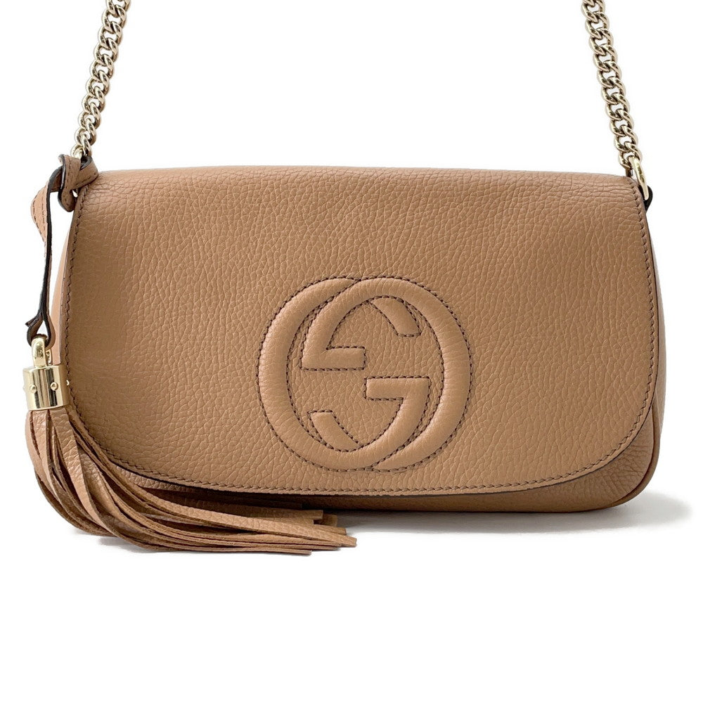 GUCCI ?Soho ChainShoulder Beige536224 Leather
