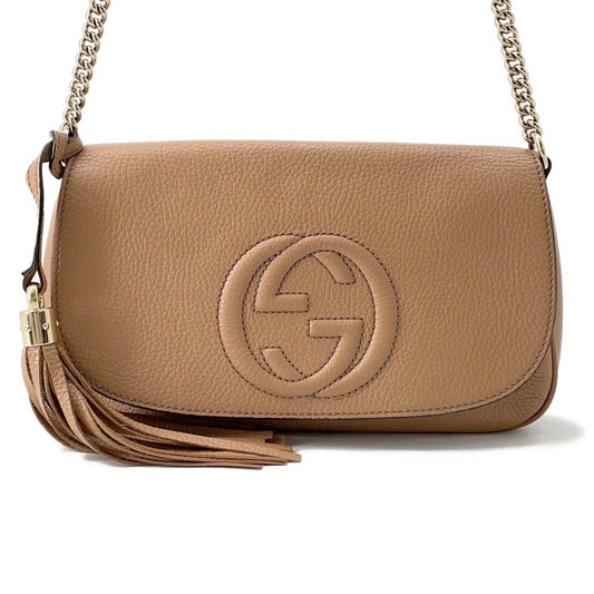 GUCCI ?Soho ChainShoulder Beige536224 Leather