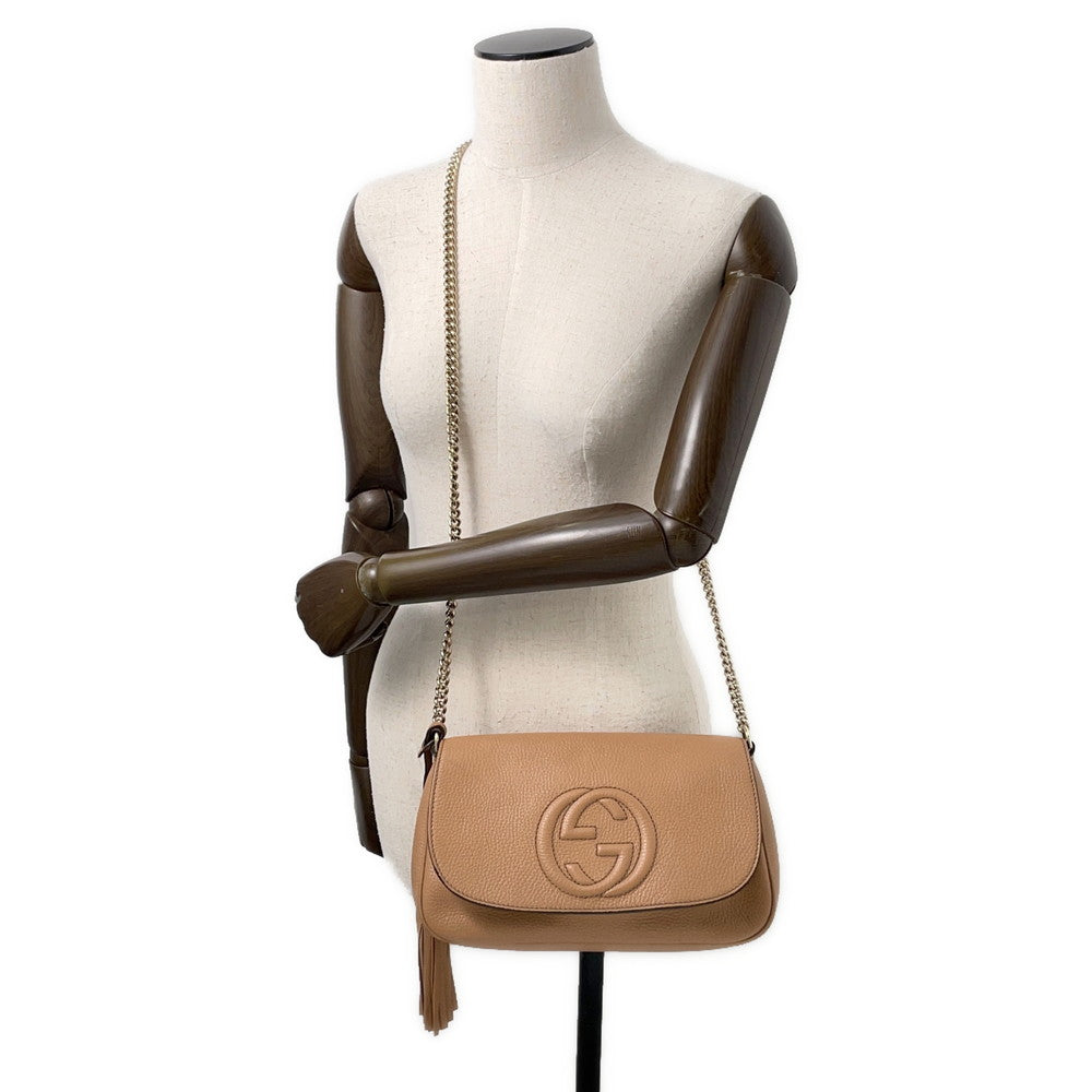 GUCCI ?Soho ChainShoulder Beige536224 Leather