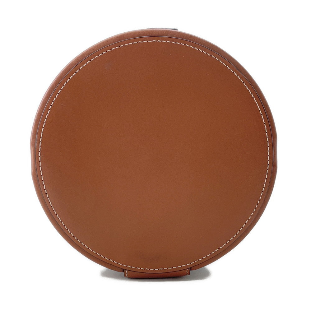 CELINE Tambour Triomphe Shoulder Tan195192 TriompheCanvas Leather Size Medium