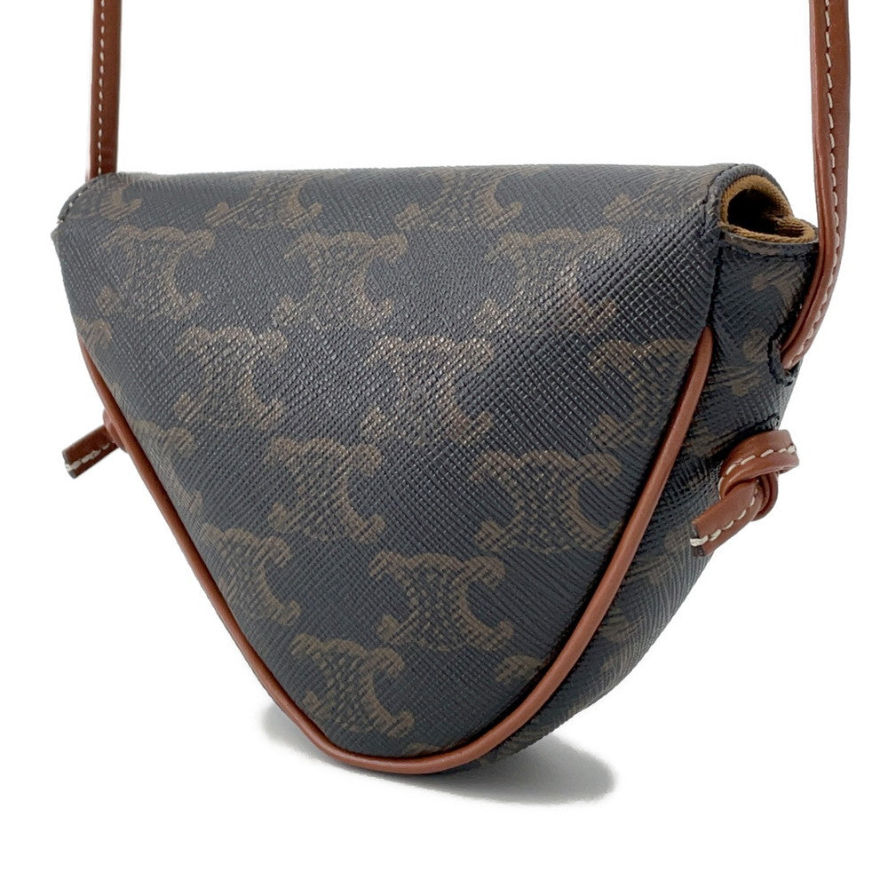CELINE Triangle Shoulder Tan195902 TriompheCanvas Leather Size Mini