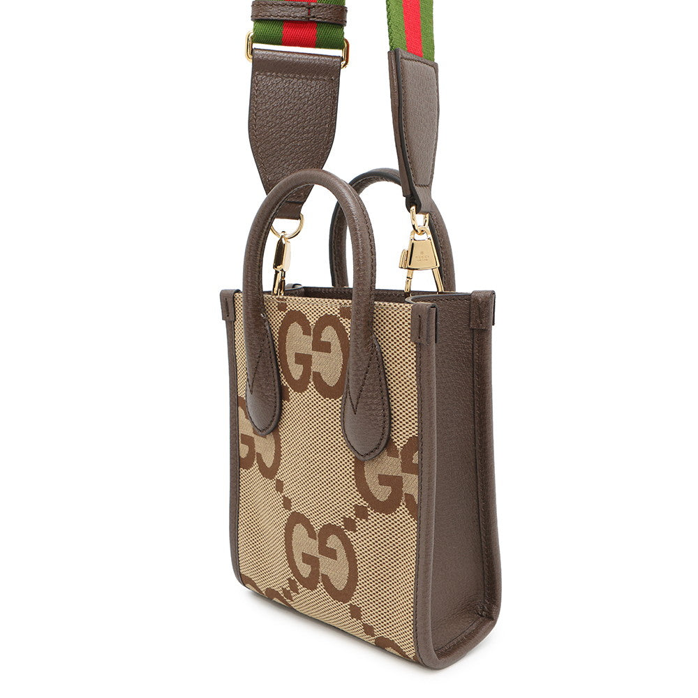GUCCI Jumbo GG Shoulder Bag Brown699406 Canvas Leather Size Mini