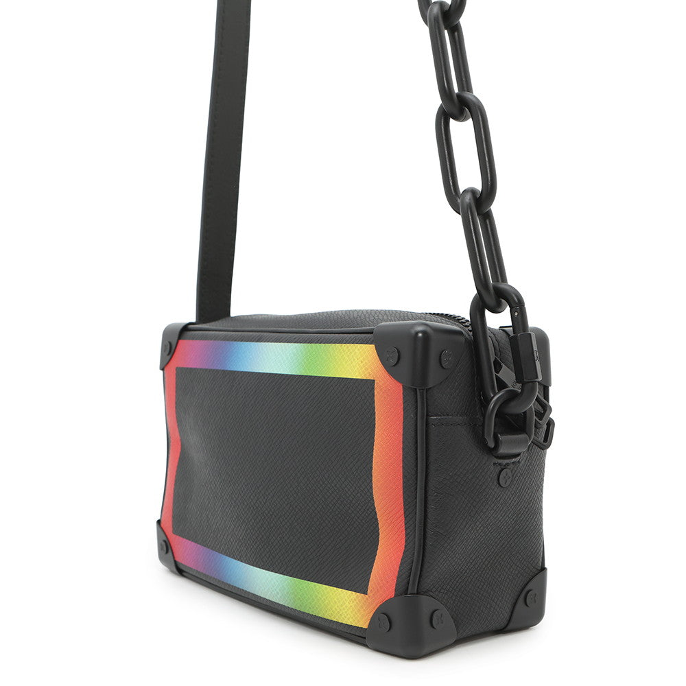 Luxury Women's Handbag | LOUIS VUITTON Mini Soft Trunk Noir/Righe RainbowM30351 Taiga Leather Size Mini