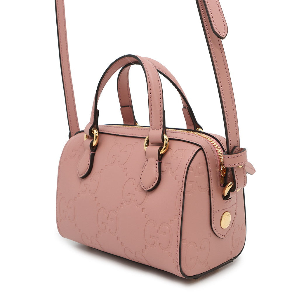 GUCCI GG Super Mini Handbag Pink790130 Leather