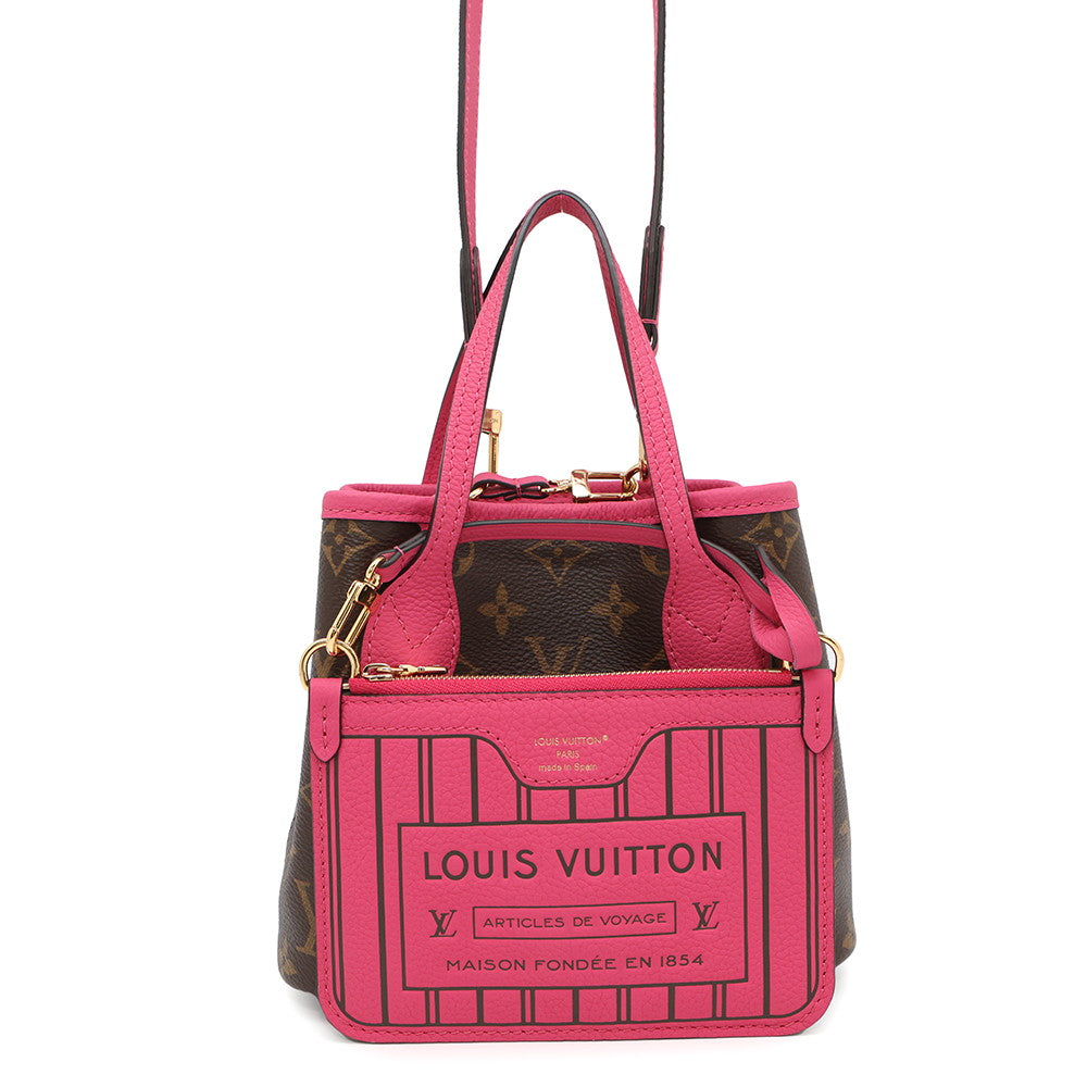 Luxury Women's Tote Bag | LOUIS VUITTON Neverfull Inside Out Rose Buffalo Pondichery Leather/BrownM12106 Monogram Size BB