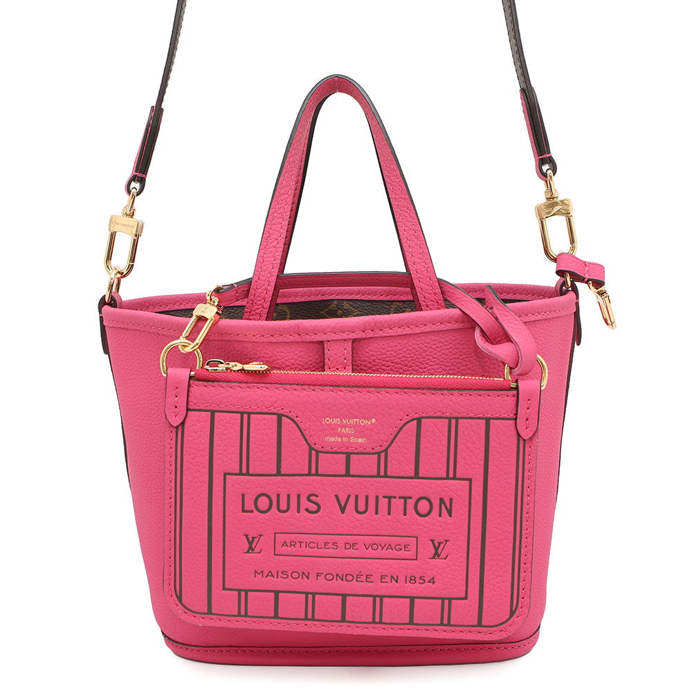 Luxury Women's Tote Bag | LOUIS VUITTON Neverfull Inside Out Rose Buffalo Pondichery Leather/BrownM12106 Monogram Size BB