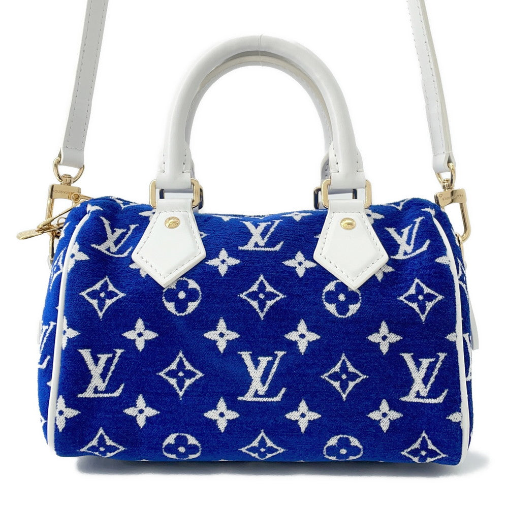 LOUIS VUITTON Speedy Bandouliere LV Match Blue/WhiteM20751 Monogram?Jacquard Velvet Size 20