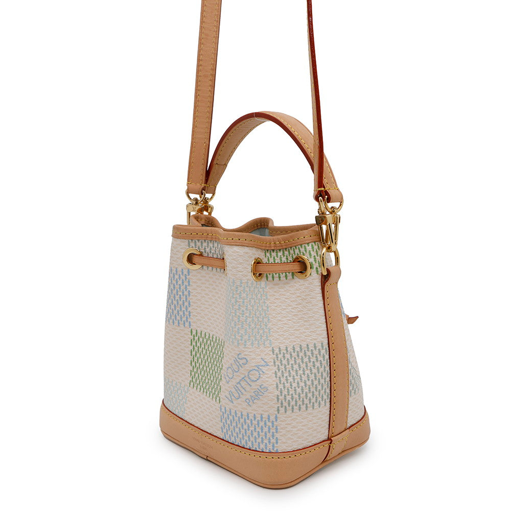 Luxury Women's Handbag | LOUIS VUITTON Nano Noe Pistachio GreenN40640 Damier Licious