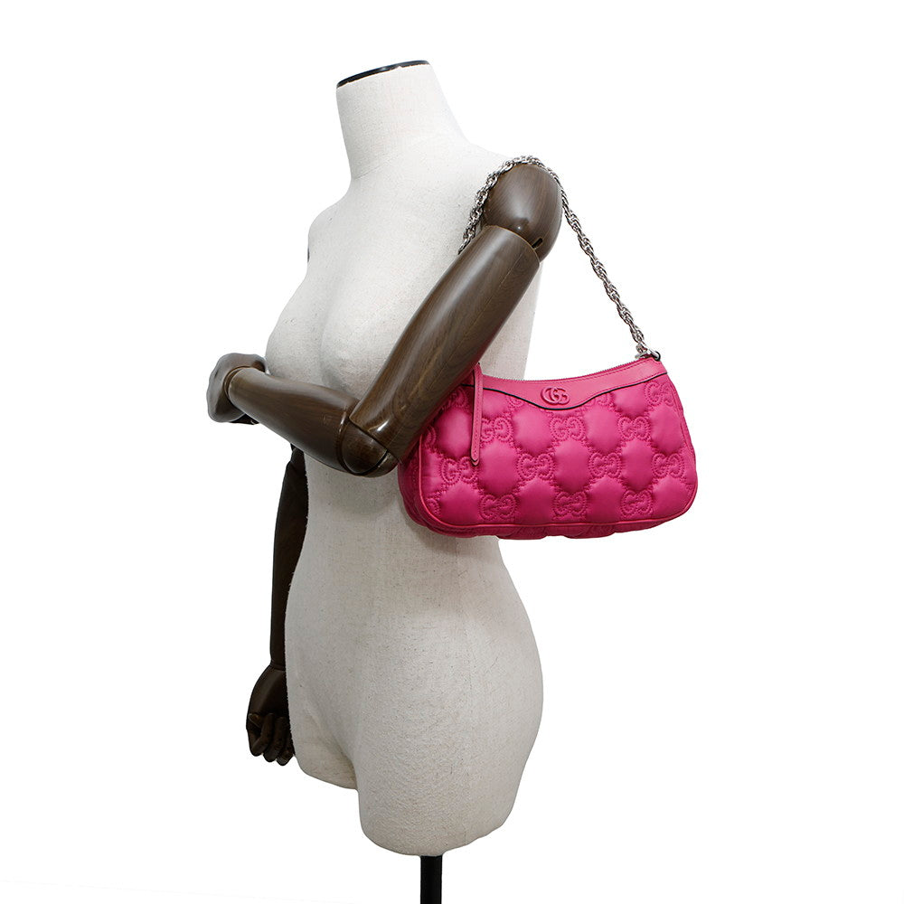 GUCCI GGMatelasse Shoulder Bag Pink735049 Nylon Leather