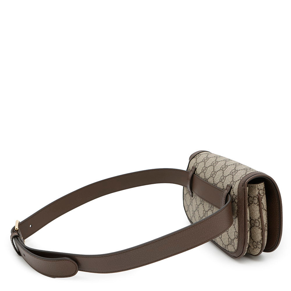 GUCCI GG Supreme Blondie Belt Bag Beige/Brown703807 PVC Leather