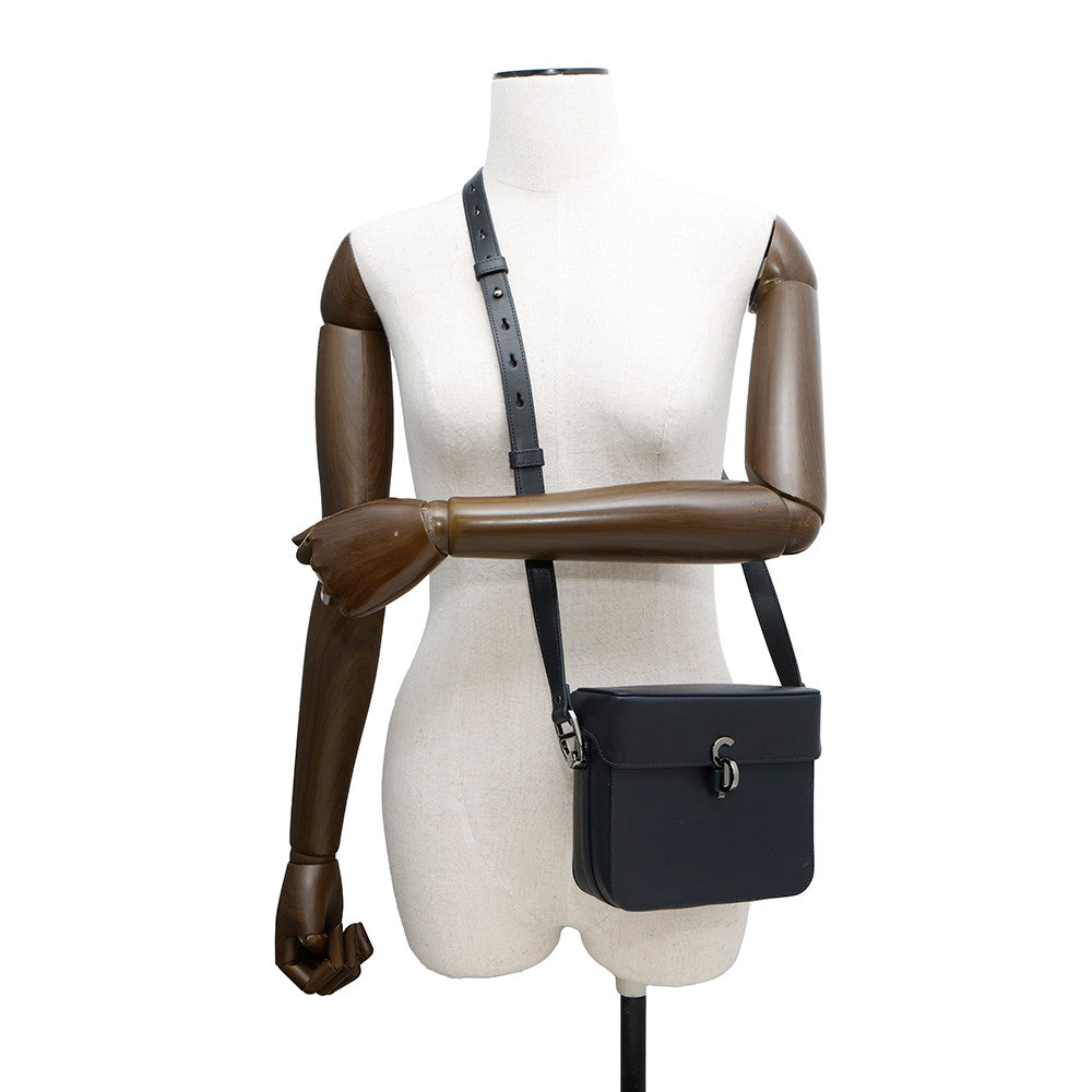 Dior CDMetal Shoulder Bag Navy Leather