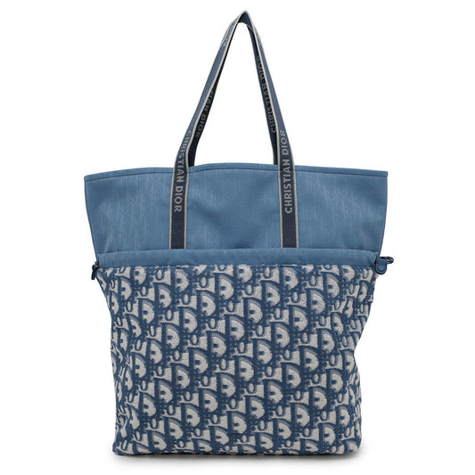 Dior Oblique Reversible Tote Bag Light Blue Canvas Pile
