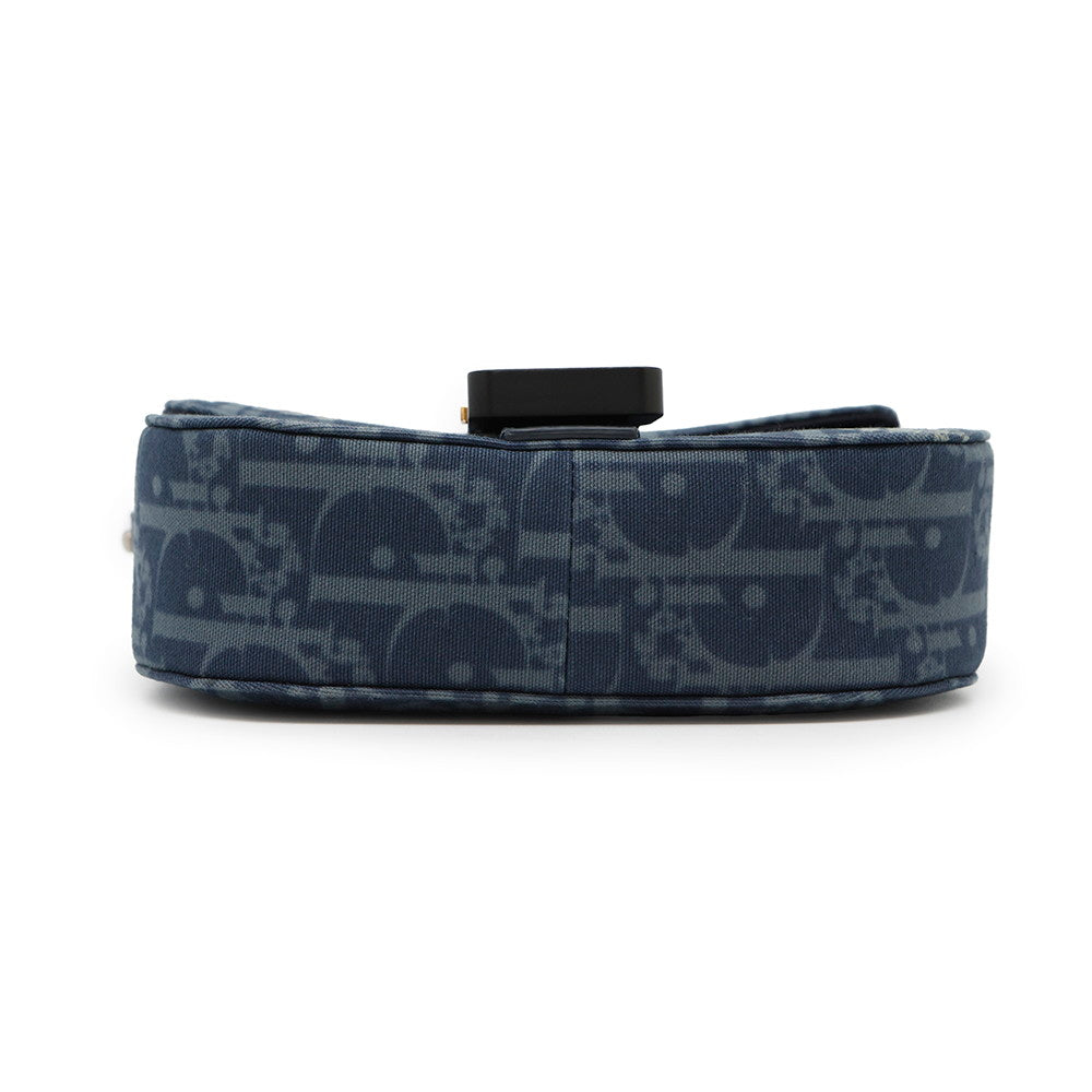 Dior Oblique Dior Tears Saddle Messenger Bag Blue/Navy2ADCA435DDO Canvas Leather Size Mini