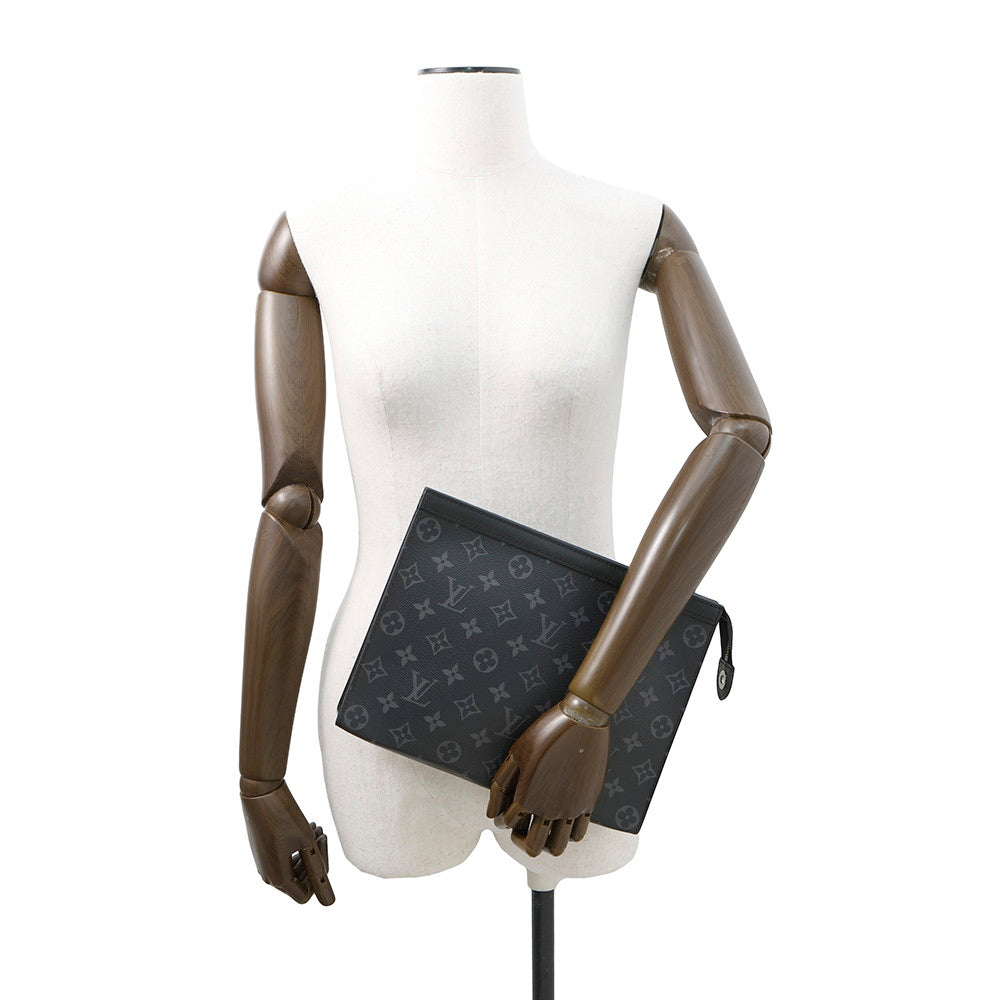 LOUIS VUITTON Pochette Voyage NoirM61692 Monogram Eclipse Size MM