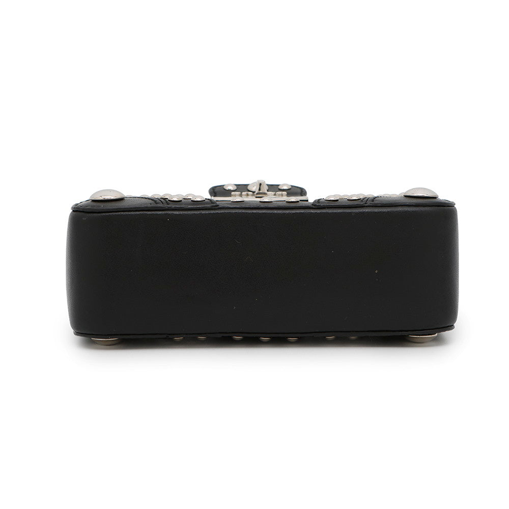PRADA Studded Pouch Black1N1843 Leather