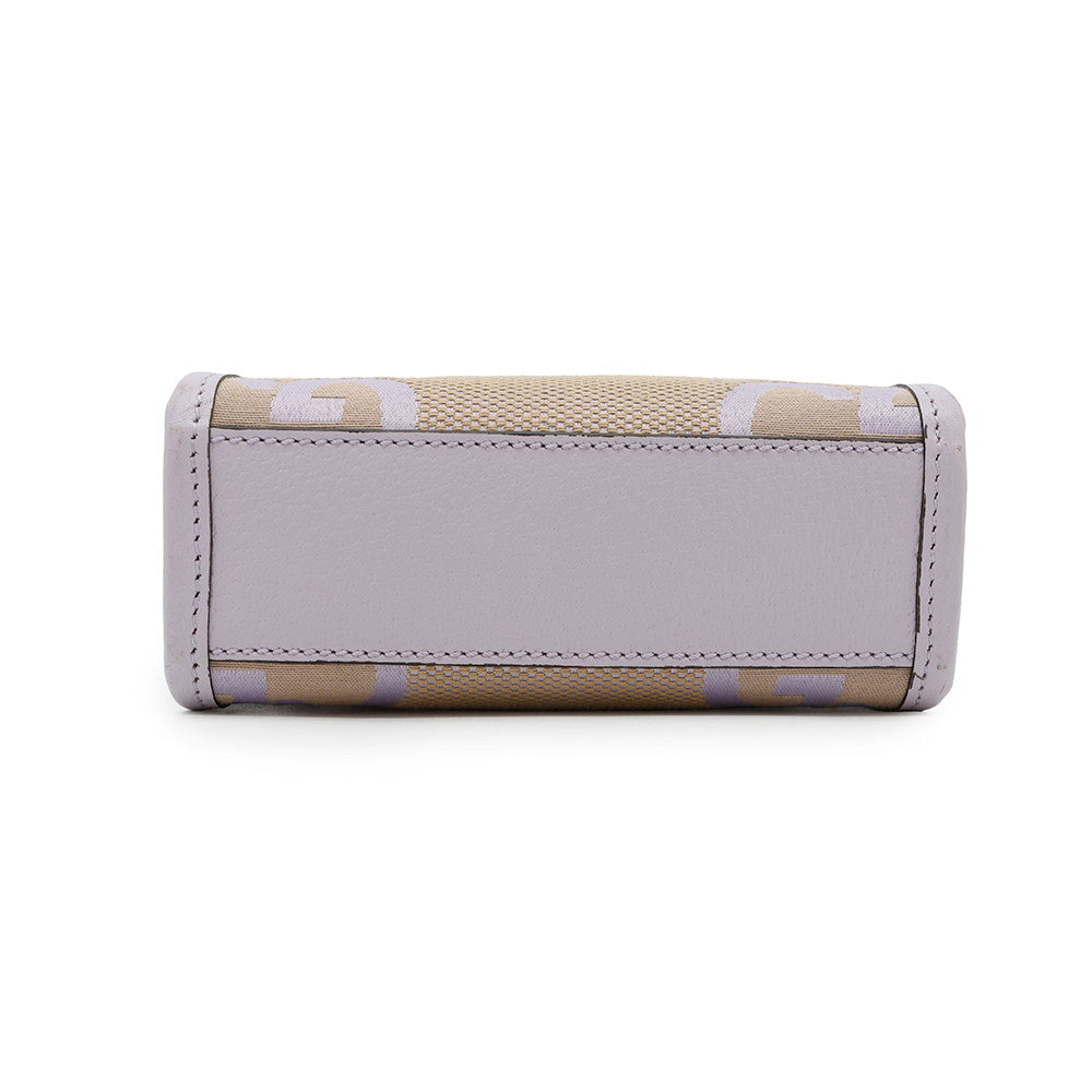 GUCCI Jumbo GG Shoulder Bag Beige/Purple671623 Canvas Leather