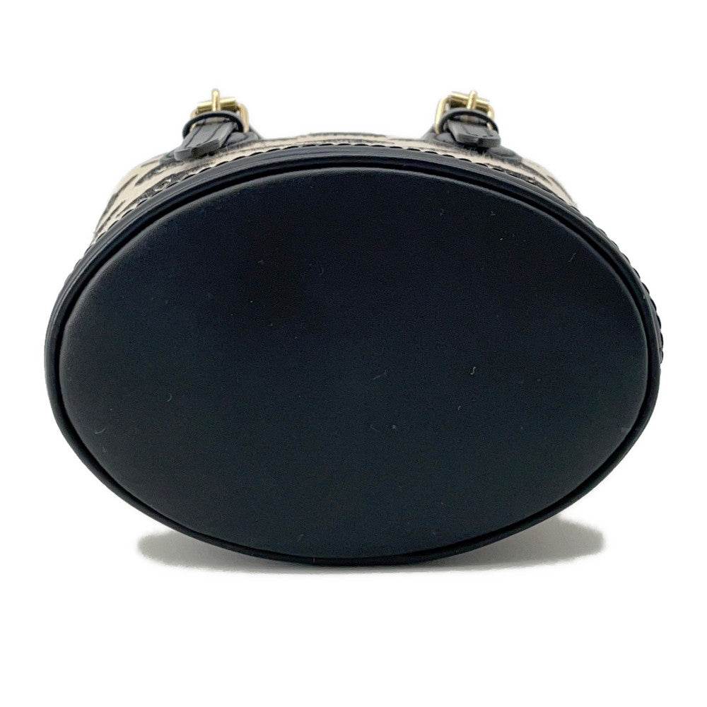 Luxury Women's Handbag | LOUIS VUITTON Nano bucket Beige/NoirM82418 Cotton Leather Size Nano