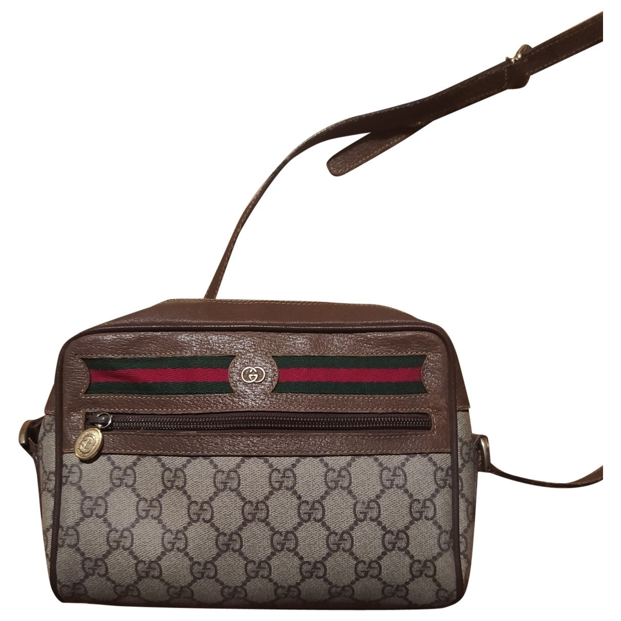 Gucci ophidia brown cloth handbag