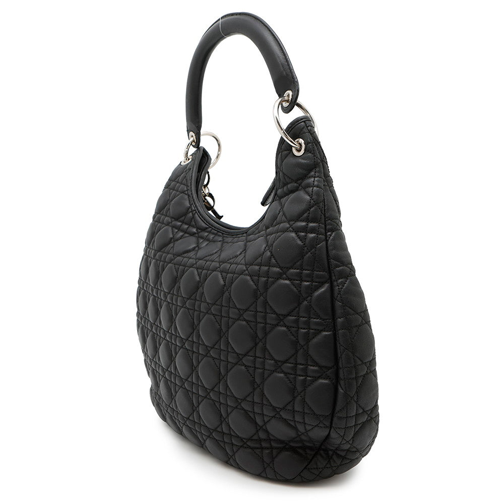 Dior Canage One Shoulder Bag Black Leather