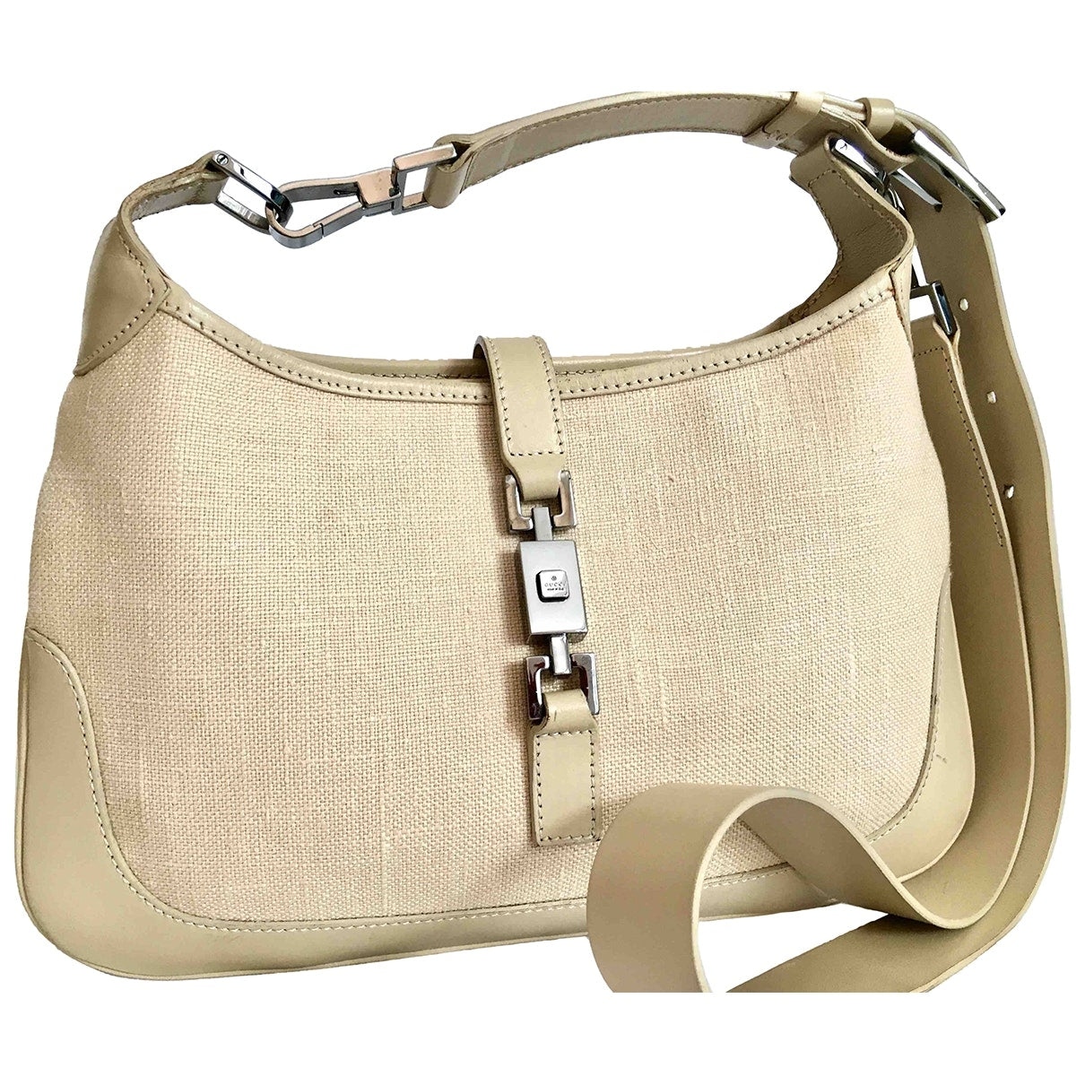 Gucci jackie beige cloth handbag