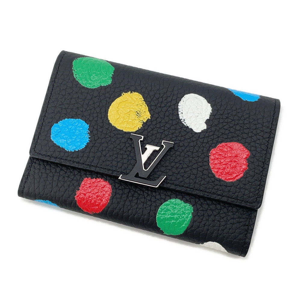 LOUIS VUITTON LV X YK Portefeuille Capucines Compact Noir/MulticolorM81963 Taurillon Leather