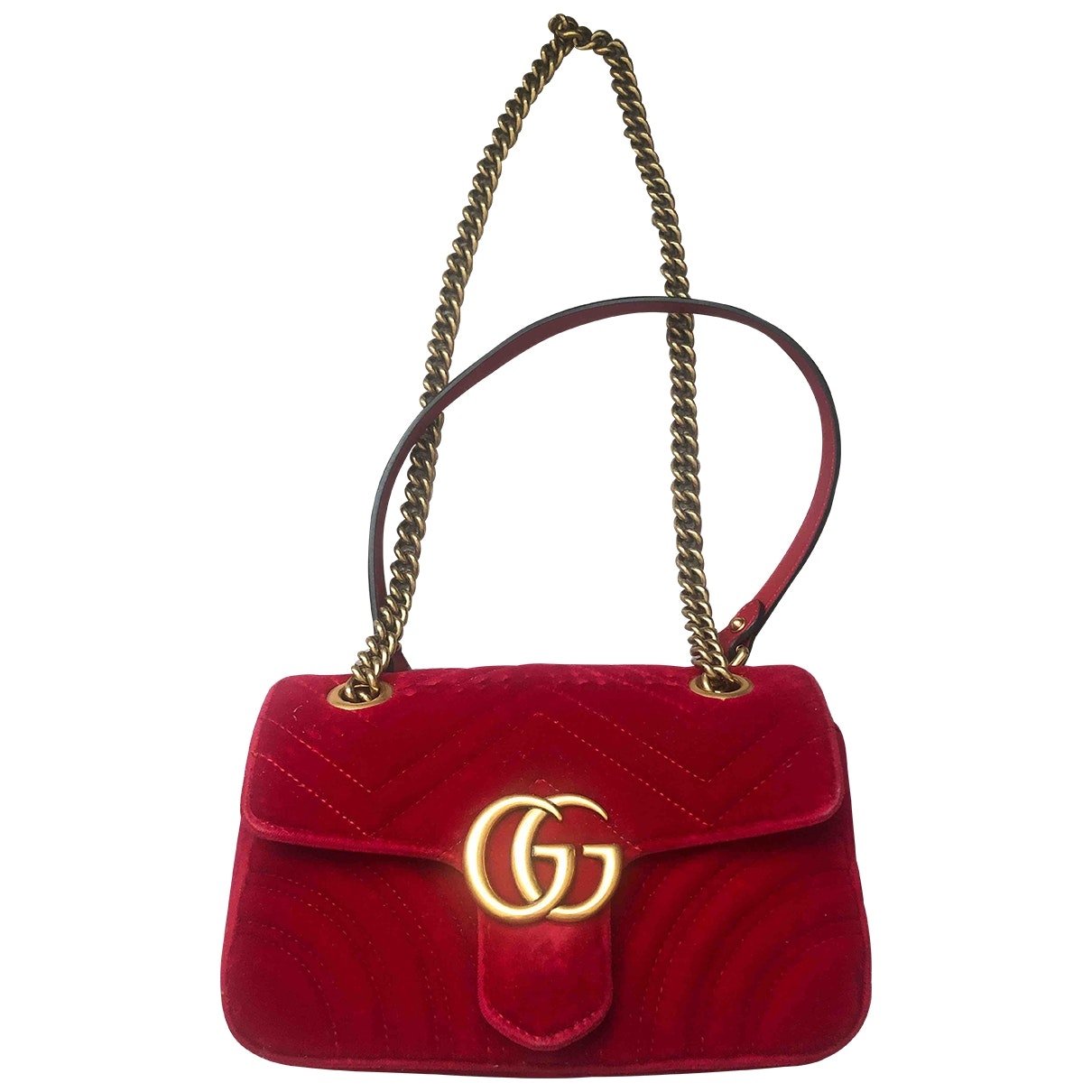 Gucci marmont red velvet handbag