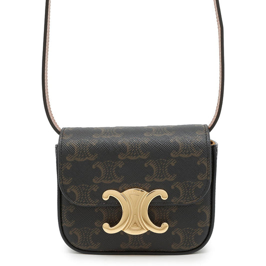 CELINE Triomphe Claude Shoulder Bag Tan10I512DQB PVC Leather Size Mini