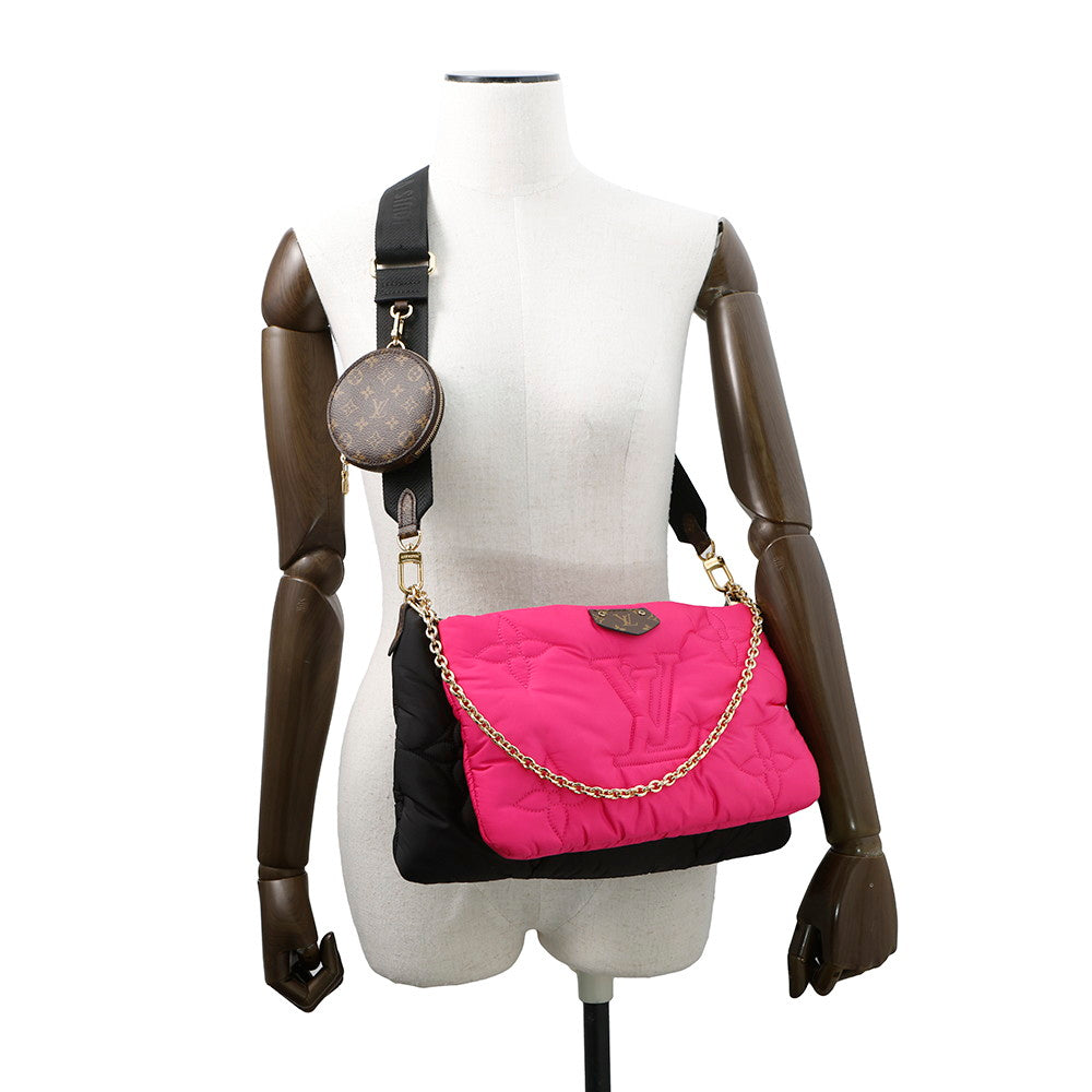 LOUIS VUITTON Maxi Multi-Pochette Accessoires Noir/FuchsiaM58980 Recycled Nylon Monogram