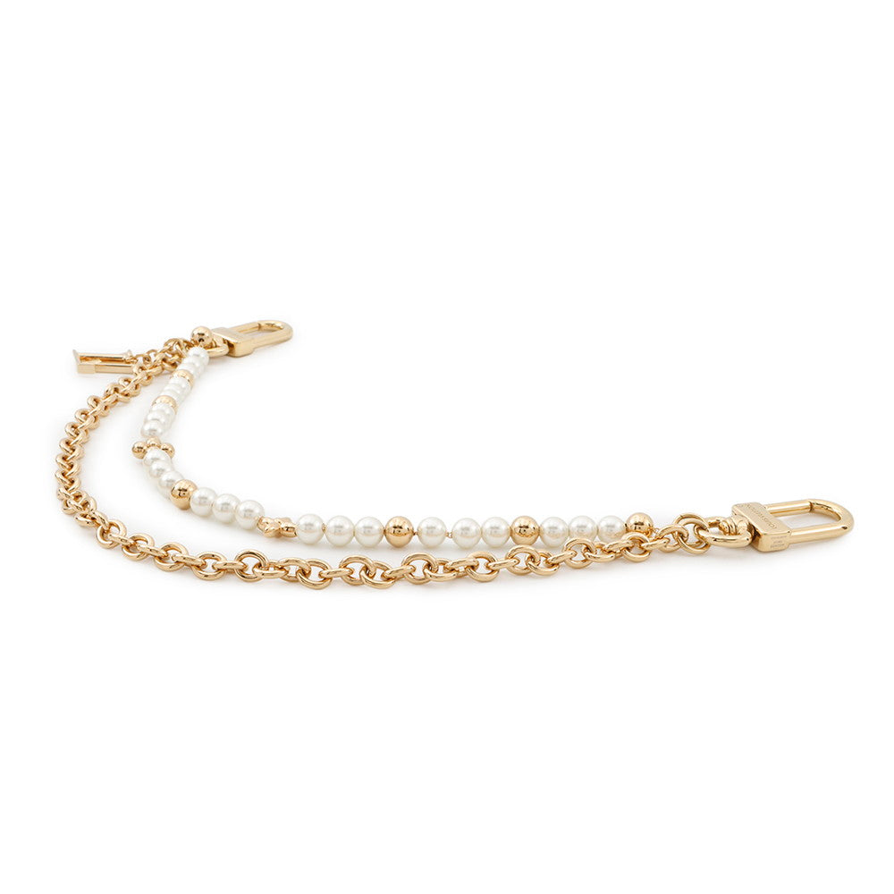 LOUIS VUITTON Bag Charm Pearl River Gold/WhiteM02608 White resin pearl Metal