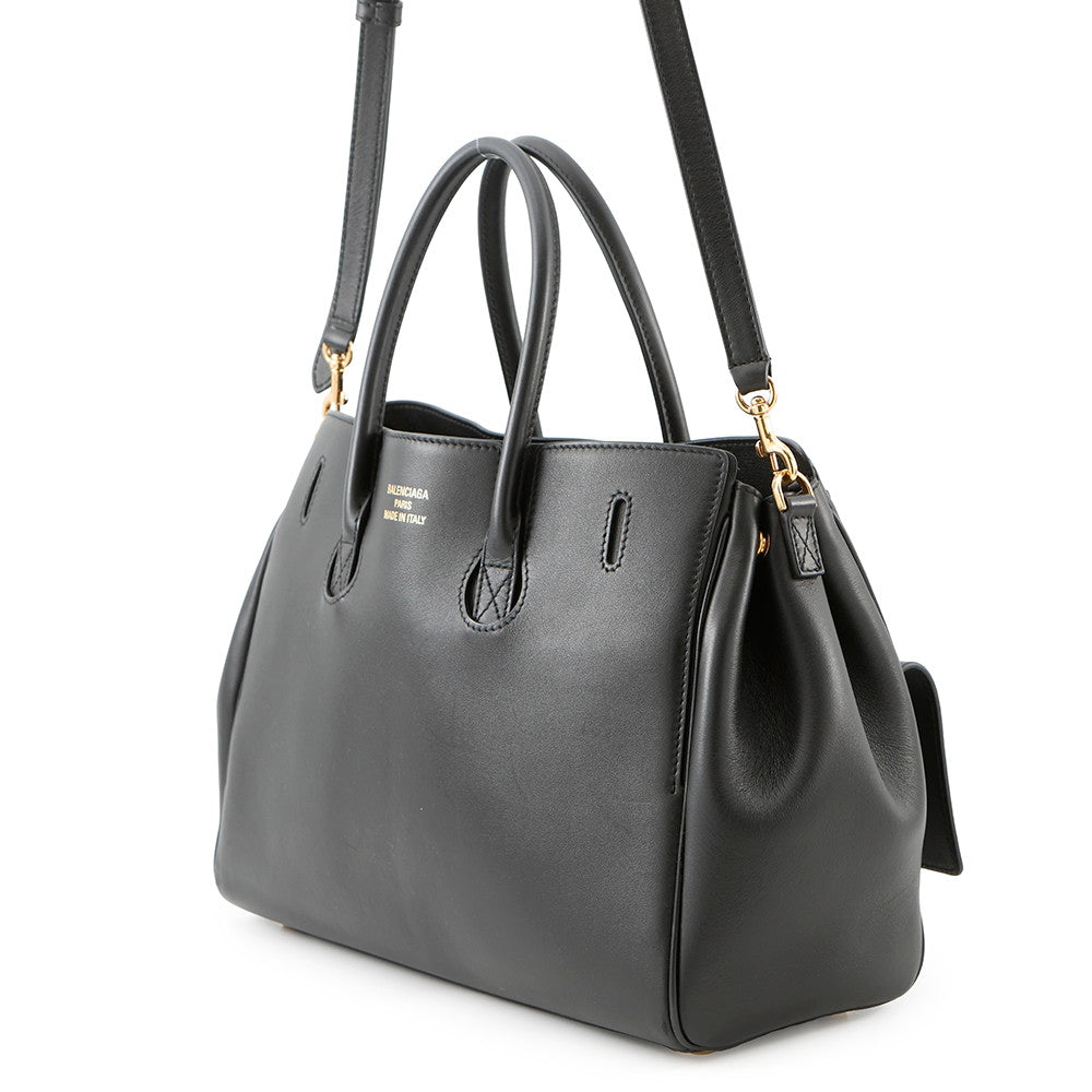 BALENCIAGA Bel Air Carryall Black812545 Smooth Calf Leather Size Small