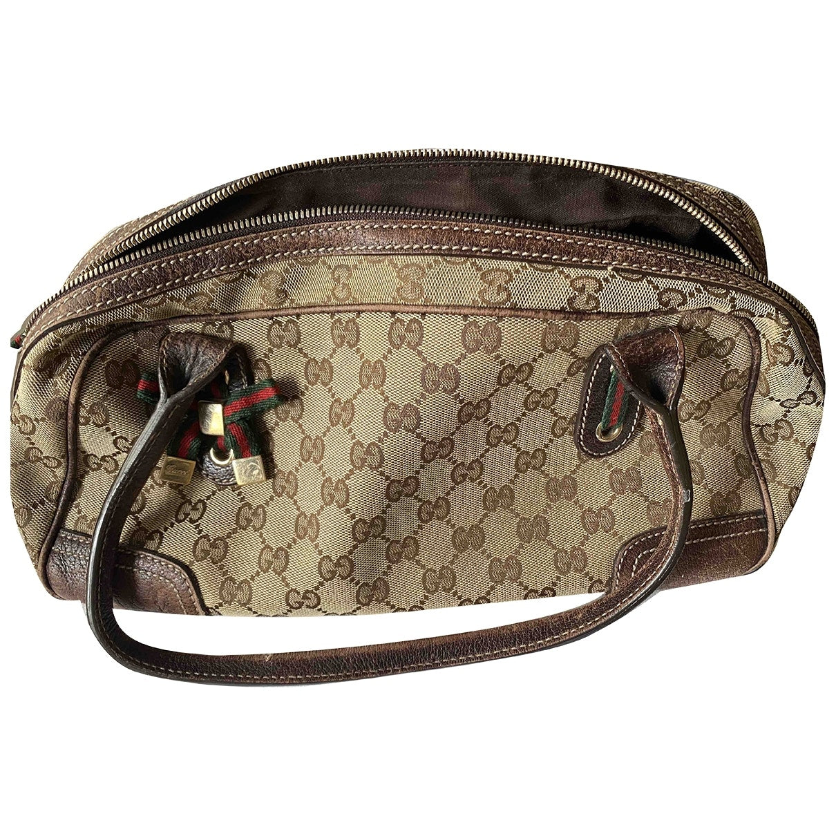 Gucci brown cloth handbag