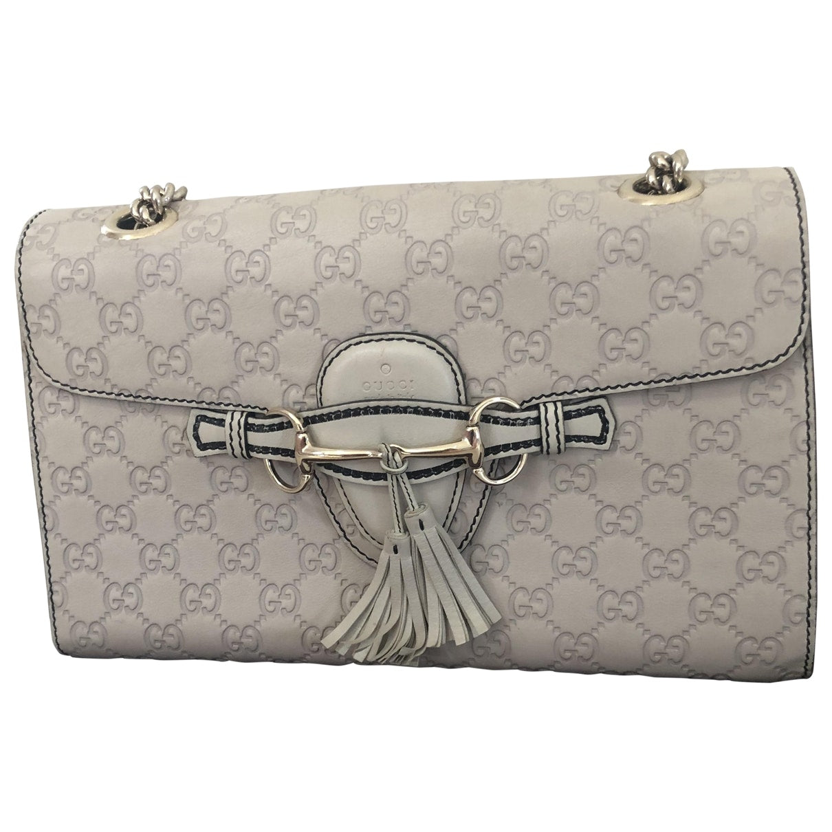 Gucci emily white leather handbag