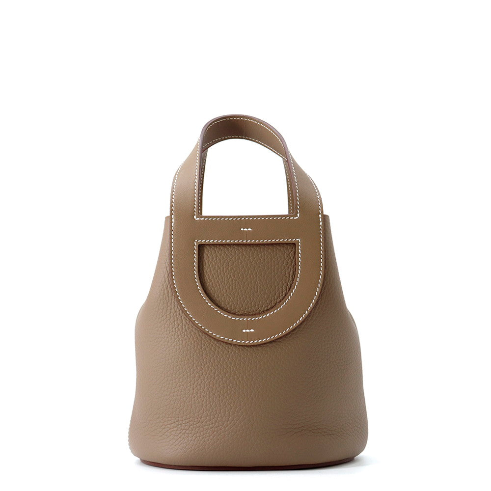 HERMES in-the-loop Tote Bag Etoupe Taurillon Clemence Swift Leather Size 18