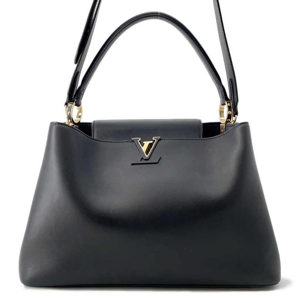 LOUIS VUITTON Capucines Souple BlackM24607 SmoothTaurillon Leather Size GM