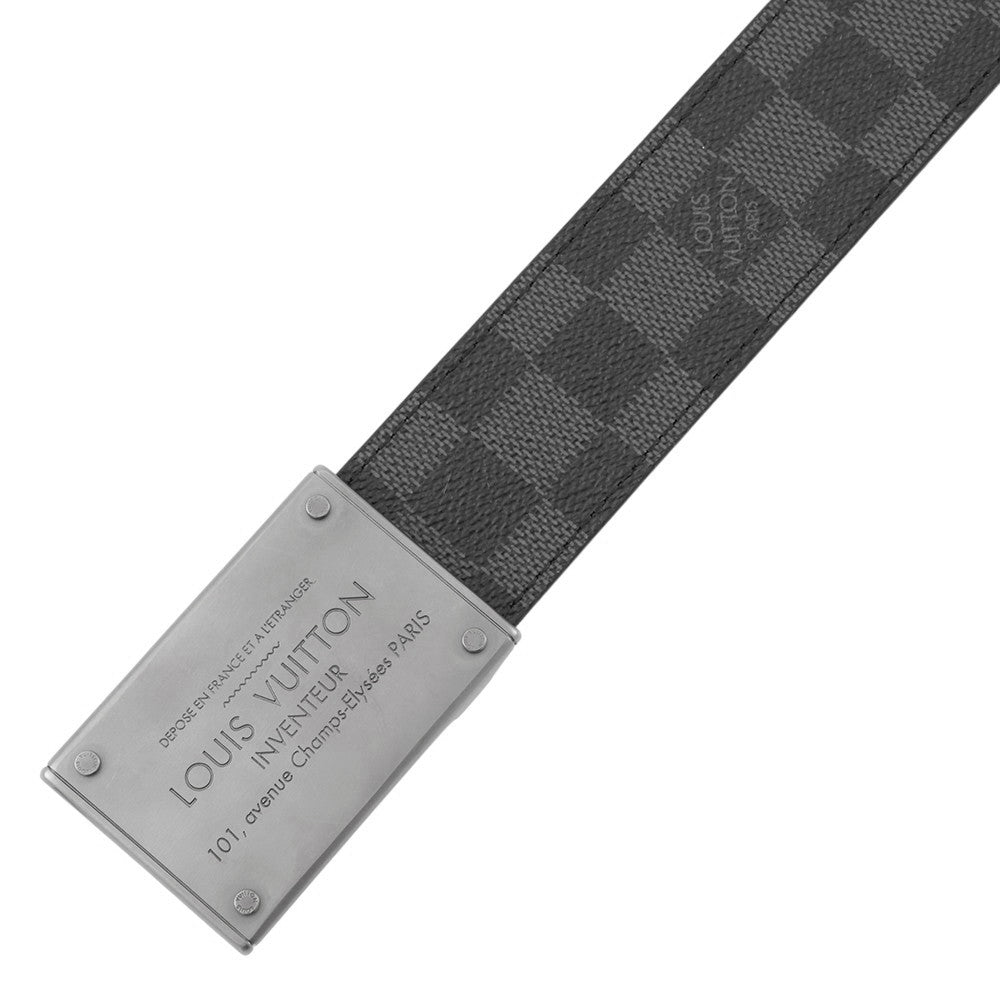 LOUIS VUITTON Belt Neo Inventour Size 90 NoirM9234U Damier Graphite Damier Infini Leather