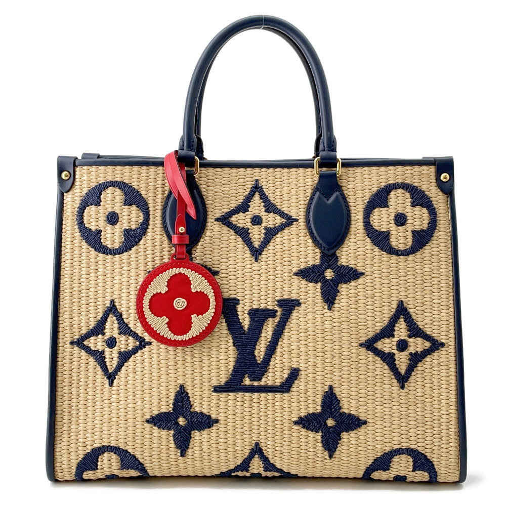 LOUIS VUITTON Onthego BlueM57723 Monogram?Raffia Size MM
