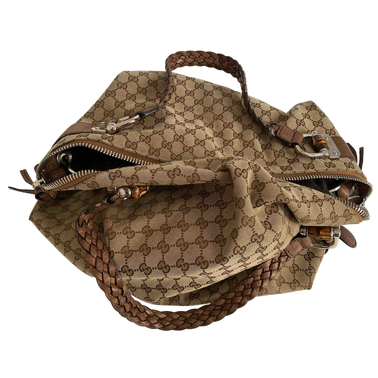 Gucci brown cloth handbag