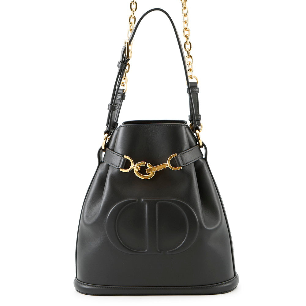 Dior C'est Dior CD Embossed Bag BlackM2271UBHA Calf Leather Size Medium