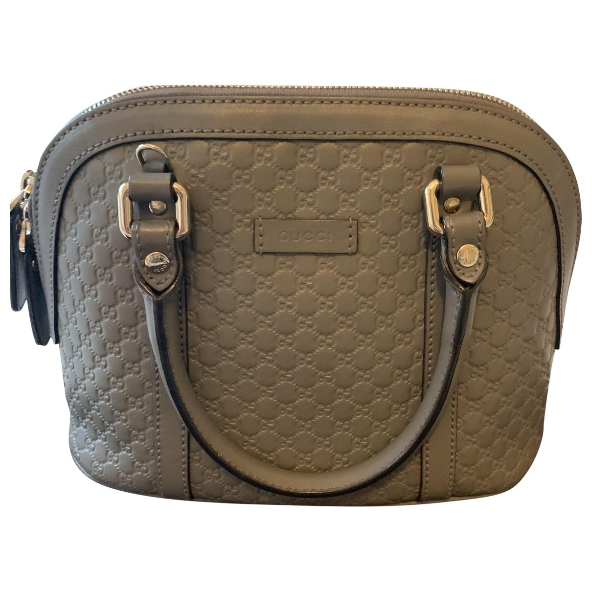 Gucci dÃ´me grey leather handbag