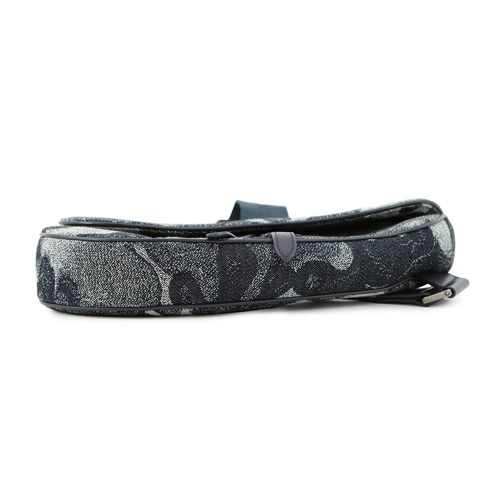 Dior Camouflage Saddle Crossbody Bag Navy Canvas