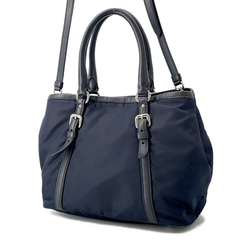 PRADA 2way Shoulder Bag NavyBN1841 Nylon Leather
