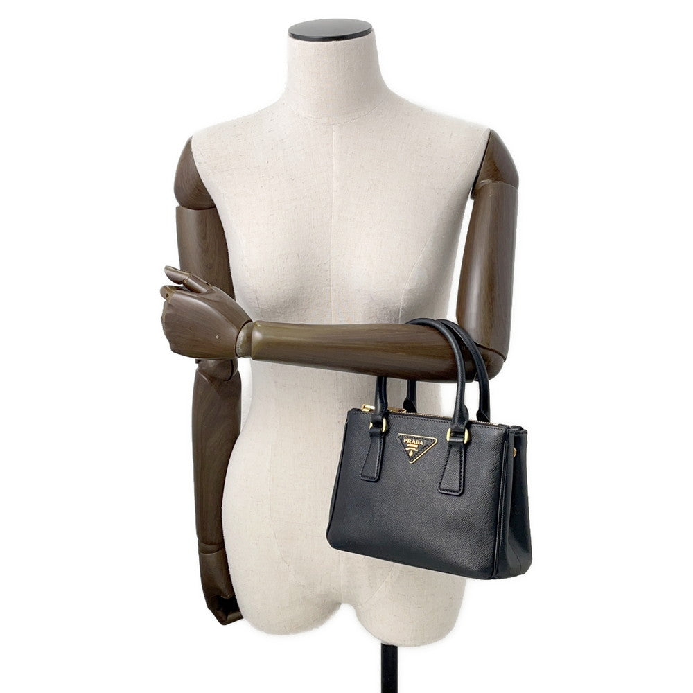 PRADA Galleria 2way Shoulder Bag Black1BA906 Saffiano LeatherLeather Size Mini