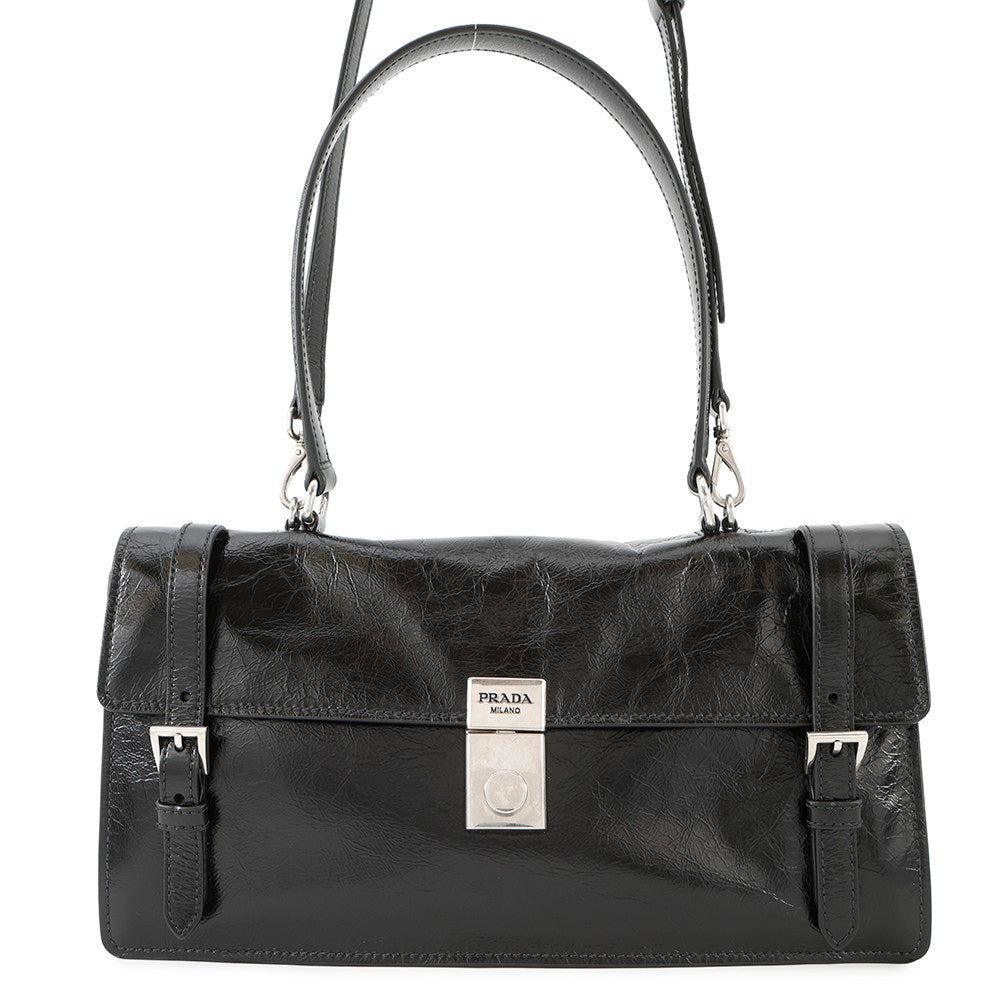 PRADA 2026 ss 2way Shoulder Bag Black1BN026 Leather Size Medium