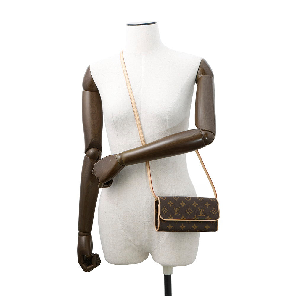 LOUIS VUITTON Pochette Twin BrownM51854 Monogram Size PM