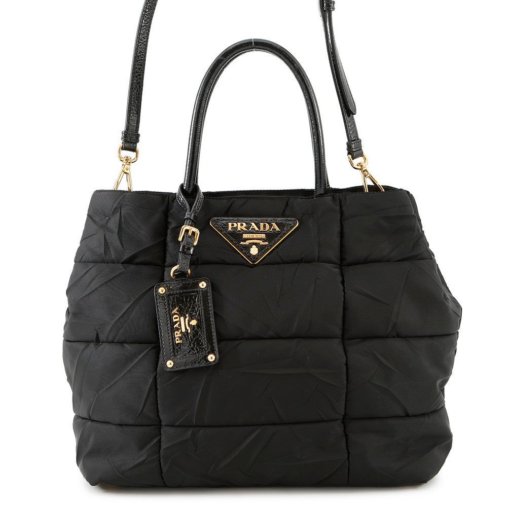 PRADA 2WAYBag BlackBN1596 Nylon Patent Leather