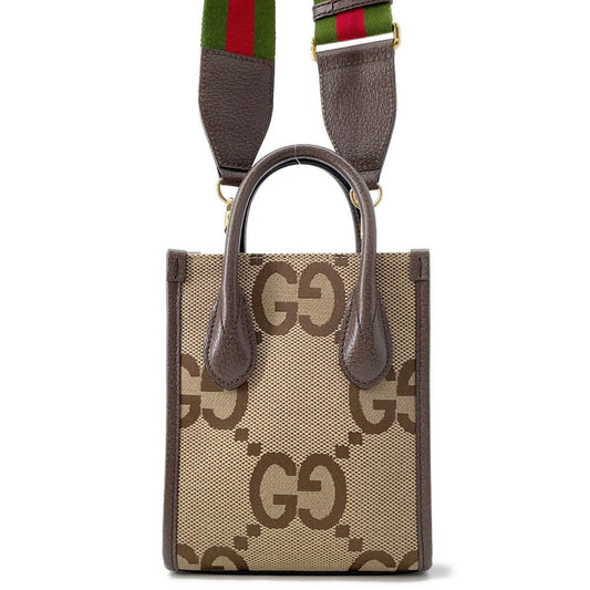 GUCCI Jumbo GG Shoulder Bag Brown/Beige699406 Canvas Leather Size Mini