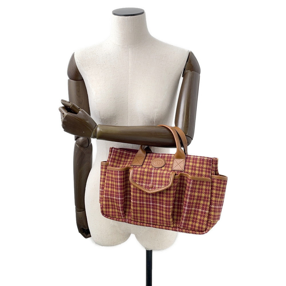 GUCCI Children's Check Pattern Interlocking G Tote Bag Brown/Bordeaux628159 Canvas Leather